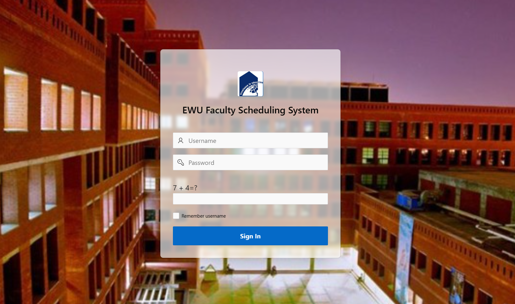 EWU Faculty Scheduling System